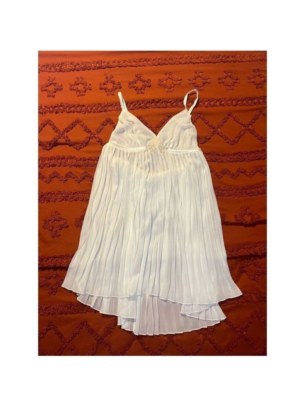 White mini spaghetti straps, panty, brand, new with tags, sexy Teddy nightie. Sz - Picture 6 of 16